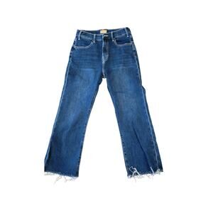 Mother The Tripper Ankle Fray High Rise Straight Jeans Size 27 Raw Hem